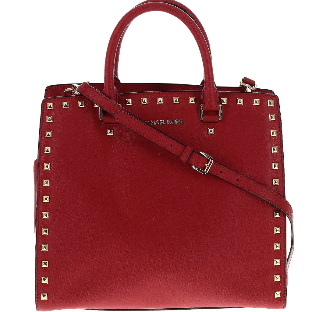 Michael Kors Selma Studded Large Red Bag $458